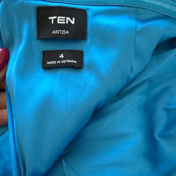 Aritiza Exclusive Blue Satin Dress - Picture 3 of 4